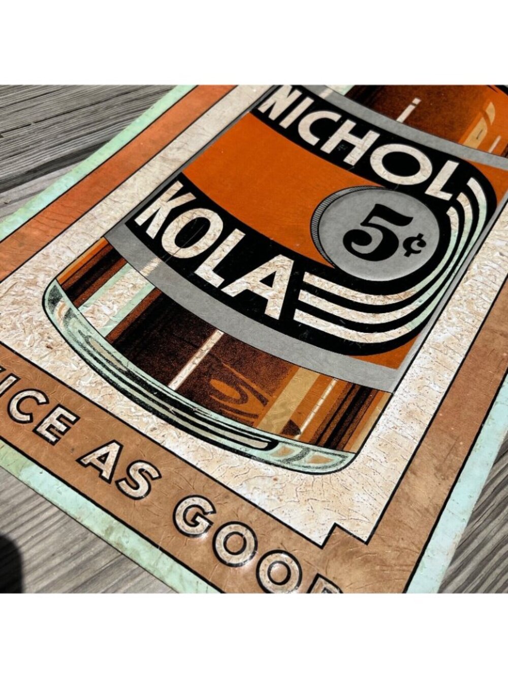 1930s Nichol Kola Cola Vertical Metal Advertising Sign Taste Sensation - Picture 16 of 16
